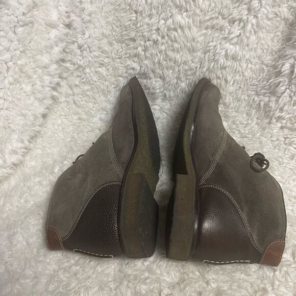 Johnston & Murphy lace up Boots leather Suede  Brown pebble leather trim SZ10.5M main image 7